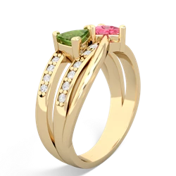 Peridot Bowtie 14K Yellow Gold ring R2360