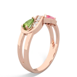 Peridot Diamond Infinity 14K Rose Gold ring R5390