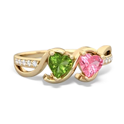 Peridot Side By Side 14K Yellow Gold ring R3090