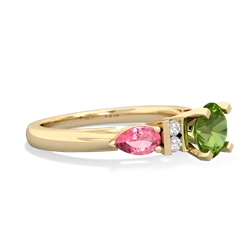 Peridot 6Mm Round Eternal Embrace Engagement 14K Yellow Gold ring R2005