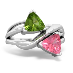 Peridot Split Band Swirl 14K White Gold ring R2341