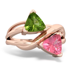 Peridot Split Band Swirl 14K Rose Gold ring R2341