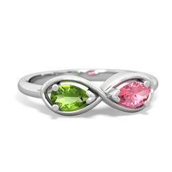 Peridot Infinity 14K White Gold ring R5050