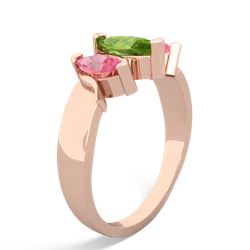 Peridot Three Peeks 14K Rose Gold ring R2433