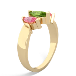 Peridot Three Peeks 14K Yellow Gold ring R2433