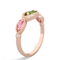 Peridot Milgrain Marquise 14K Rose Gold ring R5700