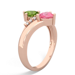 Peridot Heart To Heart 14K Rose Gold ring R2064