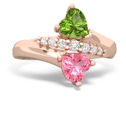 Peridot Heart To Heart 14K Rose Gold ring R2064