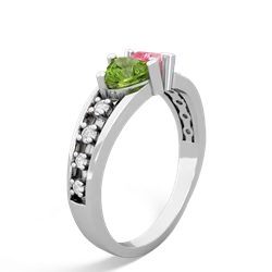 Peridot Heart To Heart 14K White Gold ring R3342