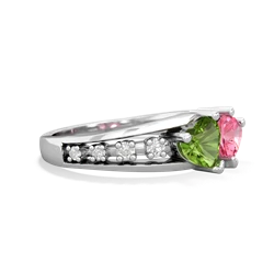 Peridot Heart To Heart 14K White Gold ring R3342