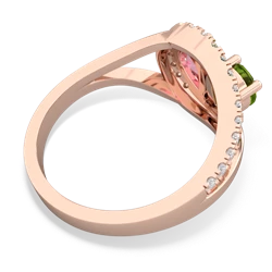 Peridot Nestled Heart Keepsake 14K Rose Gold ring R5650