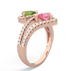 Peridot Diamond Dazzler 14K Rose Gold ring R3000