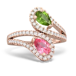 Peridot Diamond Dazzler 14K Rose Gold ring R3000