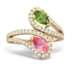 Peridot Diamond Dazzler 14K Yellow Gold ring R3000