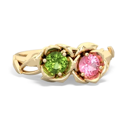 Peridot Rose Garden 14K Yellow Gold ring R5510