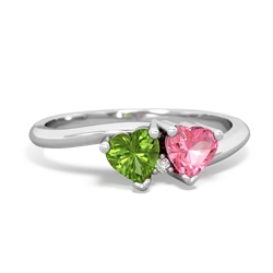 Peridot Sweethearts 14K White Gold ring R5260