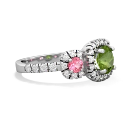 Peridot Regal Halo 14K White Gold ring R5350