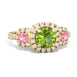 Peridot Regal Halo 14K Yellow Gold ring R5350