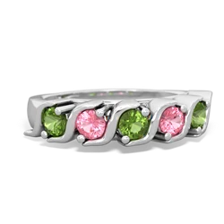 Peridot Anniversary Band 14K White Gold ring R2089