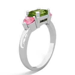 Peridot Three Stone 14K White Gold ring R5235