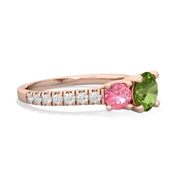 Peridot Pave Trellis 14K Rose Gold ring R5500