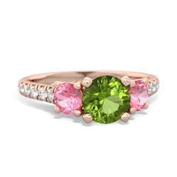 Peridot Pave Trellis 14K Rose Gold ring R5500