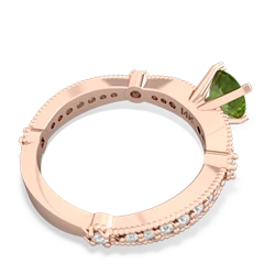 Peridot Sparkling Tiara 6Mm Round 14K Rose Gold ring R26296RD