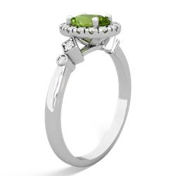 Thumbnail for Peridot Antique-Style Halo 14K White Gold ring R5720 - side view