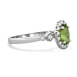 Thumbnail for Peridot Antique-Style Halo 14K White Gold ring R5720 - hand 1 view
