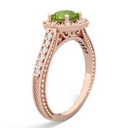 Peridot Art-Deco Starburst 14K Rose Gold ring R5520