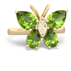 Peridot Butterfly 14K Yellow Gold ring R2215