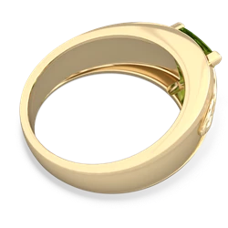 Thumbnail for Peridot Celtic Trinity Knot Men's 14K Yellow Gold ring R0440 - top view