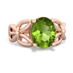 Peridot Celtic Knot Cocktail 14K Rose Gold ring R2377