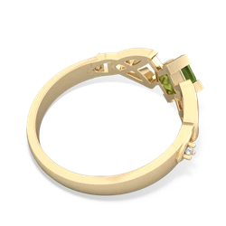 Thumbnail for Peridot Celtic Trinity Knot 14K Yellow Gold ring R3349 - front view