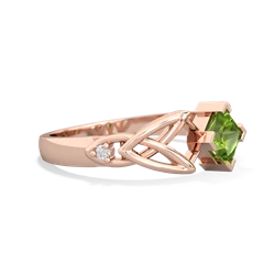 Peridot Celtic Knot Princess 14K Rose Gold ring R3349