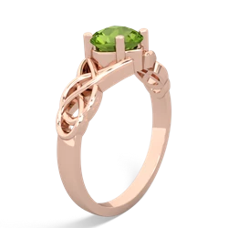 Thumbnail for Peridot Celtic Knot 14K Rose Gold ring R5000 - side view