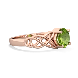 Thumbnail for Peridot Celtic Knot 14K Rose Gold ring R5000 - hand 1 view