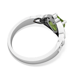 Thumbnail for Peridot Claddagh Trinity Knot 14K White Gold ring R5001 - front view