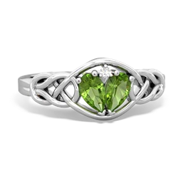 Peridot Celtic Love Knot 14K White Gold ring R5420