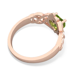 Peridot Claddagh Celtic Knot 14K Rose Gold ring R2367