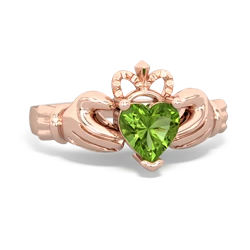 Peridot Claddagh 14K Rose Gold ring R2370