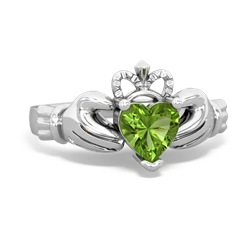 Peridot Claddagh 14K White Gold ring R2370