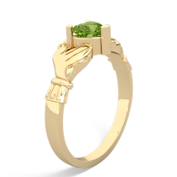 Peridot Claddagh 14K Yellow Gold ring R2370