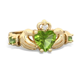 Peridot Claddagh Keepsake 14K Yellow Gold ring R5245