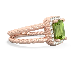 Peridot Rope Split Band 14K Rose Gold ring R2628