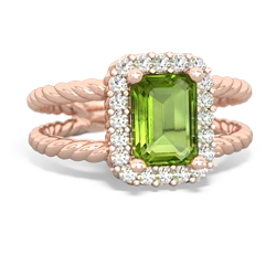 Peridot Rope Split Band 14K Rose Gold ring R2628