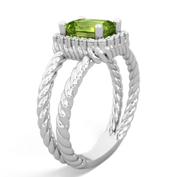 Peridot Rope Split Band 14K White Gold ring R2628