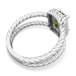 Peridot Rope Split Band 14K White Gold ring R2628
