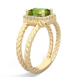 Peridot Rope Split Band 14K Yellow Gold ring R2628