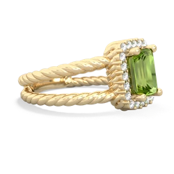 Peridot Rope Split Band 14K Yellow Gold ring R2628